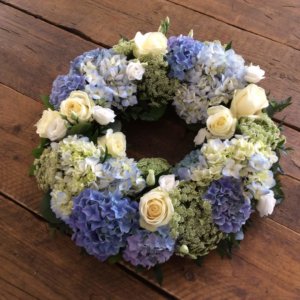 Blue and White 16" Wreath